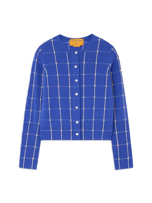 Jane Cashmere Check Cardigan GUEST IN RESIDENCE | W49310JLRSVRBTR RESERVOIR/BUTTER